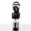 Pleaser - FLAMINGO809 Sandale à bride à la cheville, Pole dance chaussures - Chaussures de pole dance - Noir/Couleur chrome Product image